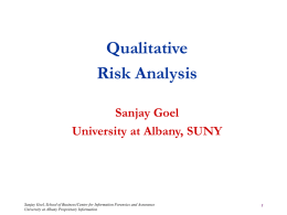 Qualitative Risk Analysis Sanjay Goel University at Albany, SUNY  Sanjay Goel, School of Business/Center for Information Forensics and Assurance University at Albany Proprietary Information.