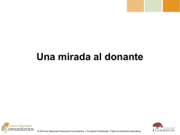 Una mirada al donante  © 2014 por Asesores Financieros Comunitarios. y Fundación Flamboyán.