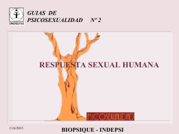 GUIAS DE PSICOSEXUALIDAD  Nº 2  RESPUESTA SEXUAL HUMANA  11/6/2015  BIOPSIQUE - INDEPSI SEXUALIDAD SEXUALIDAD: Conjunto de conocimientos relacionados con el Sexo, esto es con una serie de.