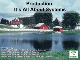 Production: It’s All About Systems  Developed by: Bob Hamblen, Colorado State Cooperative Extension Cinda Williams, University of Idaho Extension Kevin Laughlin, University of Idaho Extension Melody.