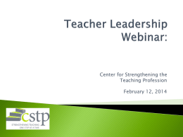 Center for Strengthening the Teaching Profession February 12, 2014     CSTP – Center for Strengthening the Teaching Profession ◦ Katie Taylor, CSTP – katie@cstp-wa.org  Auburn.
