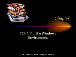 Chapter TCP/IP in the Windows Environment  © N. Ganesan, Ph.D. , All rights reserved.