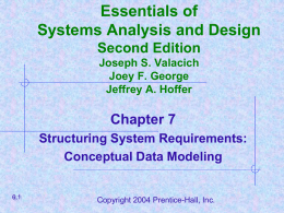 Essentials of Systems Analysis and Design Second Edition Joseph S. Valacich Joey F. George Jeffrey A.
