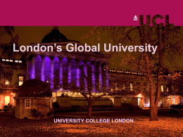 London’s Global University  UNIVERSITY COLLEGE LONDON THE ATHENA ASSET SURVEY, SWAN CHARTER AND GENDER EQUALITY SCHEME WHERE NEXT FOR WOMEN IN SET AT.