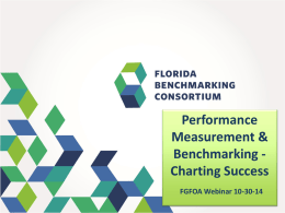 Performance Measurement & Benchmarking Charting Success FGFOA Webinar 10-30-14 Objectives of Session  Help understand the context of performance measures and benchmarking  How performance measures.