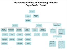 Procurement Office and Printing Services Organisation Chart Karen Bowman Director of Procurement  Morag Eadie PA to Director  Sabrina Jenquin/ Joanne Powrie Solicitors  Karen Rowberry Contracts Administrator  George Sked Assistant Director of Procurement  Research and.