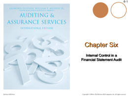 6-1  Chapter Six Internal Control in a Financial Statement Audit  McGraw-Hill/Irwin  Copyright &copy; 2006 by The McGraw-Hill Companies, Inc.
