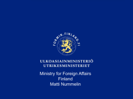 Ministry for Foreign Affairs Finland Matti Nummelin Contents • What is climate change capacity building? • OECD/DAC reporting • Paris Declaration of Aid Effectiveness • Zambia: assistance to.