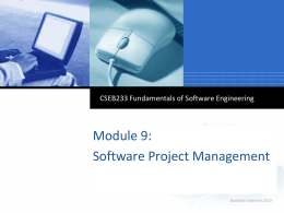 CSEB233 Fundamentals of Software Engineering  Module 9: Software Project Management Company  LOGO Badariah Solemon 2010