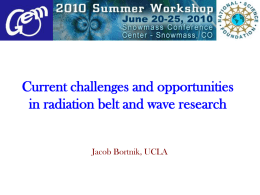 Current challenges and opportunities in radiation belt and wave research  Jacob Bortnik, UCLA.