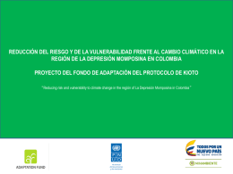 REDUCCIÓN DEL RIESGO Y DE LA VULNERABILIDAD FRENTE AL CAMBIO CLIMÁTICO EN LA REGIÓN DE LA DEPRESIÓN MOMPOSINA EN COLOMBIA  PROYECTO DEL.
