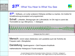 STX : What You Hear Is What You See STX : Software, um (unter anderem) Hörbares sichtbar zu machen.