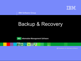 ®  IBM Software Group  Backup & Recovery IBM Software Group | DB2 Information Management Software  Agenda  Backup Types  Backup Process Model  Backup Performance.