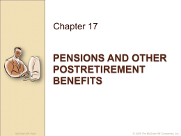 Chapter 17  PENSIONS AND OTHER POSTRETIREMENT BENEFITS  McGraw-Hill /Irwin  © 2009 The McGraw-Hill Companies, Inc.