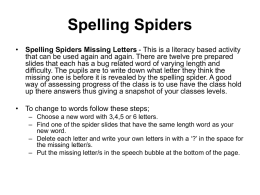 Spelling Spiders • Spelling Spiders Missing Letters - This is a literacy based activity that can be used again and again.