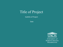 Title of Project Subtitle of Project Date Title of Page Times font subtitle of page • • • •  Bullet points here, Calibri font Bullet points here in upper.
