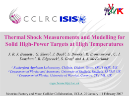 Thermal Shock Measurements and Modelling for Solid High-Power Targets at High Temperatures J.