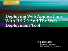 ES15   Saad Ladki  Program Manager Microsoft Corporation        How do I…       Saad Ladki  Program Manager Microsoft Corporation.