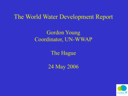 The World Water Development Report Gordon Young Coordinator, UN-WWAP The Hague 24 May 2006