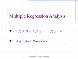 Multiple Regression Analysis y = b0 + b1x1 + b2x2 + .