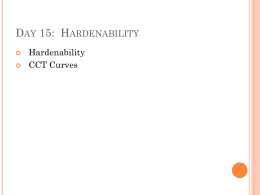 DAY 15: HARDENABILITY    Hardenability CCT Curves HARDENABILITY We have seen the advantage of getting martensite, M.
