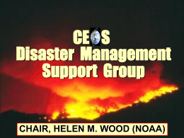 CE S Disaster Management Support Group  CHAIR, HELEN M. WOOD (NOAA) CE S The Committee on Earth Observation Satellites (CEOS) includes :  21 space agency.