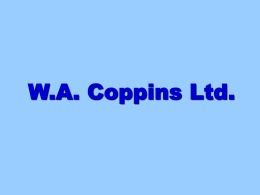 W.A. Coppins Ltd. ! The MITTELSTAND Trifecta! The Magicians of Motueka  W.A. Coppins Ltd.* (Coppins Sea Anchors/ PSA/para sea anchors)  *Textiles, 1898; thrive on  —e.g.,  “wicked problems”  U.S.