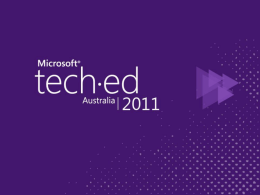 SESSION CODE: DEV316  Adam Cogan Chief Architect SSW  SUPERCHARGE YOUR PROJECTS Live Backchannel: #AUTechEd #DEV316 (c) 2011 Microsoft.