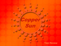 Copper Sun Test Review Characters • Amari- 15 year old girl from the Ewe tribe.
