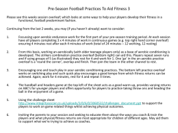 Pre-Season Football Practices To Aid Fitness 3 Please see this weeks session overleaf; which looks at some ways to help your.