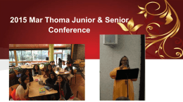 2015 Mar Thoma Junior & Senior Conference Our journey through the Jr/Sr Conference.