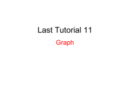 Last Tutorial 11 Graph Graph – What is it? • G(V,E) – Collection of vertices V and edges E – Not a totally new.