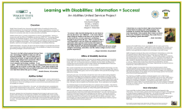 Learning with Disabilities: Information = Success! An Abilities United Service Project Overview Wright State University has a long and successful history of working.