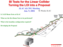 BI Tests for the Linear Collider Turning the LOI into a Proposal SLAC ALCPG Meeting M.