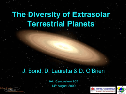 The Diversity of Extrasolar Terrestrial Planets  J. Bond, D. Lauretta & D.