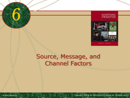 Source, Message, and Channel Factors  McGraw-Hill/Irwin  Copyright © 2009 by The McGraw-Hill Companies, Inc.