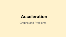 Acceleration Graphs and Problems For each sentence determine the direction of acceleration.  a. A car is moving eastward along Lake Avenue and increasing its speed.