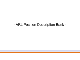 - ARL Position Description Bank - Welcome and Greeting Brian W.