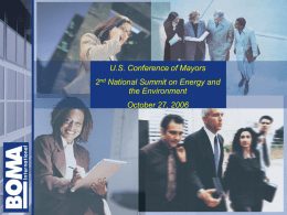 U.S. Conference of Mayors 2nd National Summit on Energy and the Environment October 27, 2006