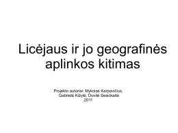 Licėjaus ir jo geografinės aplinkos kitimas Projekto autoriai: Mykolas Karpavičius, Gabrielė Kižytė, Dovilė Sesickaitė.