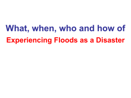 What, when, who and how of Experiencing Floods as a Disaster.