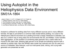 Using Autoplot in the Heliophysics Data Environment SM31A-1864 Jeremy Faden (1, 2); R.