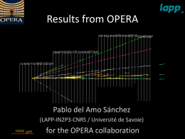 Results from OPERA  Pablo del Amo Sánchez (LAPP-IN2P3-CNRS / Université de Savoie) µm  for the OPERA collaboration.
