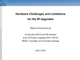 Hardware Challenges and Limitations  Stephan Russenschuck, CERN TE-MCS, 1211 Geneva 23  for the IR Upgrades Stephan Russenschuck for the (EU) WP-5 and WP-6 teams [LHC.