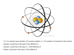 A Z  X , A is atomic mass number, Z is atomic number, A - Z is number of neutrons in the.