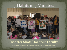 “Booster Shots” for Your Faculty Cleveland Elementary: Linda Johnson and Brandy Salamone.