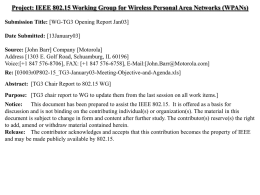 Project: IEEE 802.15 Working Group for Wireless Personal Area Networks (WPANs) January 2003  doc.: IEEE 802.15-03/014r1  Submission Title: [WG-TG3 Opening Report Jan03] Date Submitted: