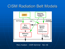 CISM Radiation Belt Models CMIT  Mary Hudson  CISM Seminar  Nov 06 Van Allen Radiation Belts  Slot region  outer belt  inner belt.
