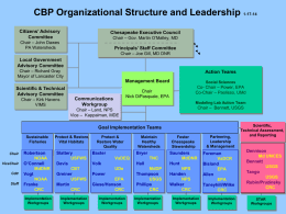 CBP Organizational Structure and Leadership 1-17-14 Citizens’ Advisory Committee  Chesapeake Executive Council Chair – Gov.