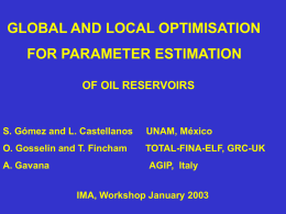 GLOBAL AND LOCAL OPTIMISATION FOR PARAMETER ESTIMATION OF OIL RESERVOIRS  S. Gómez and L.